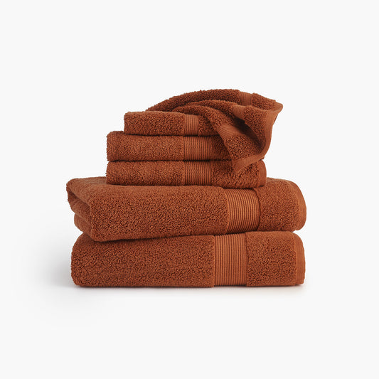 classic rust red organic cotton 650 GSM bath towels